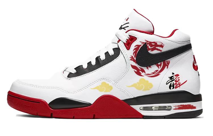 Nike Flight Legacy Vintage Basketball Shoes Unisex High top Red/White