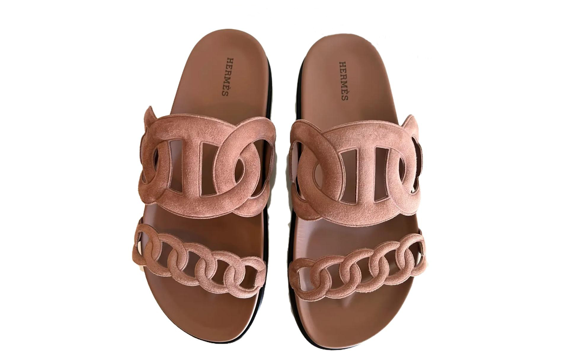 HERMES Extra Rubber Sole Slip Resistant Slide Slippers Women's Pink купить в интернет-магазине Yoocart с быстрой доставкой по России.