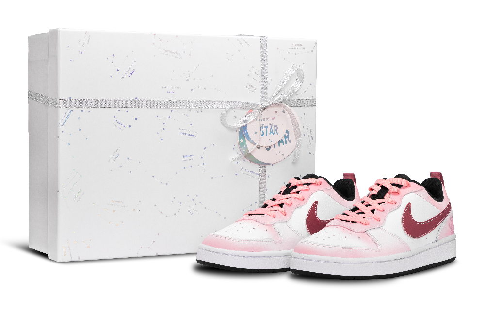 Nike Court Borough Anti Slip Wear Resistant Low Top Skateboard Shoes GS Pink