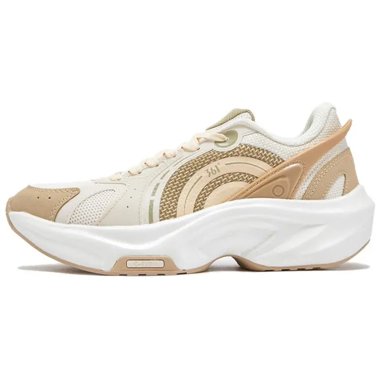 361° Life Collection Anti Slip Wear Resistant Low Top Casual Shoes Women's Beige Brown White
