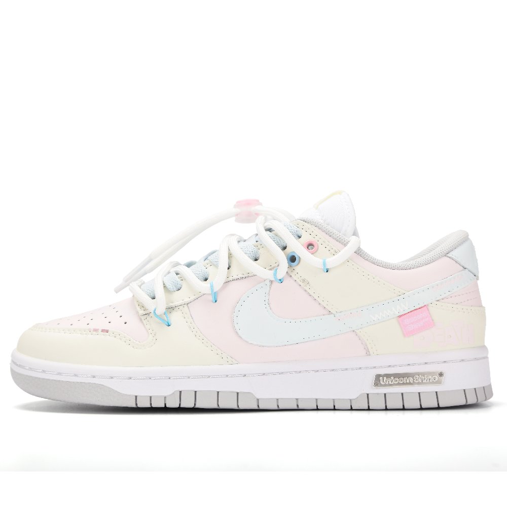 Nike Dunk Peach Killer Abrasion Resistant Low Top Skateboard Shoes Unisex Yellow Blue Pink
