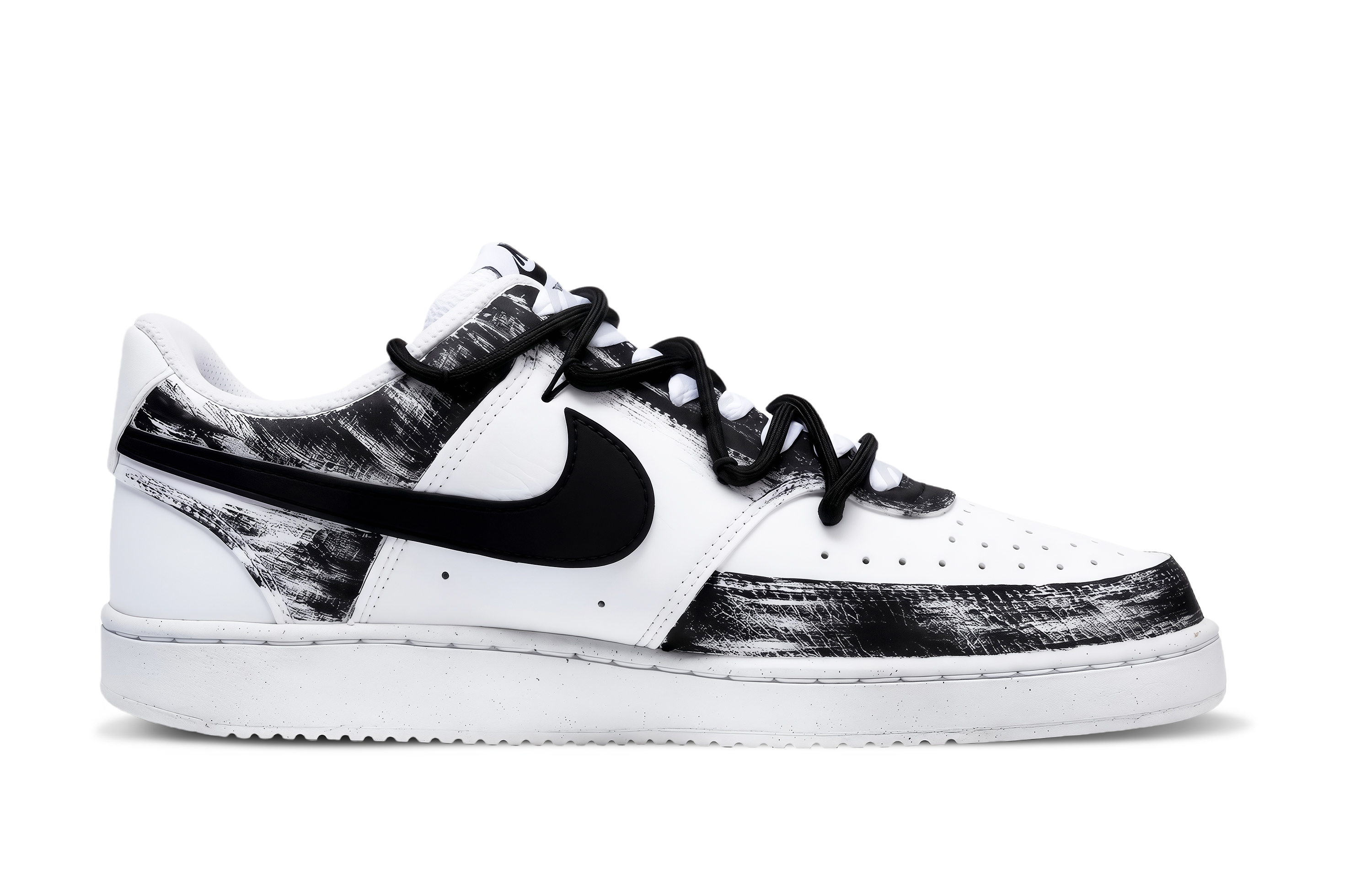 Nike Court Vision 1 Graffiti Bear Abrasion Resistant Low top Skateboard Shoes Unisex Black White купить в интернет-магазине Yoocart с быстрой доставкой по России.