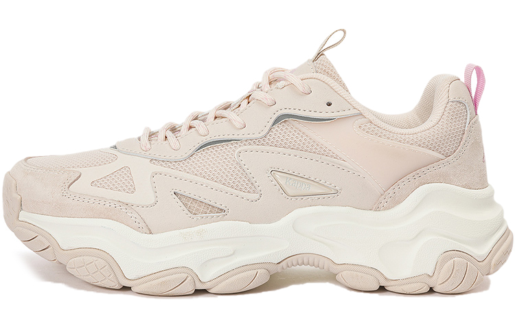 Kappa Cushioning Abrasion Resistant Breathable Coverage Low Top Chunky Sneakers Unisex Light Pink