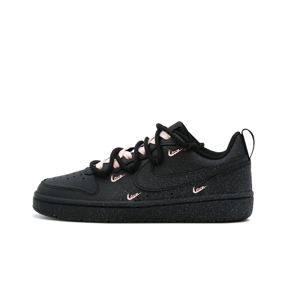 Nike Court Borough Skateboard Shoes Women's Low-Top Black Pink
