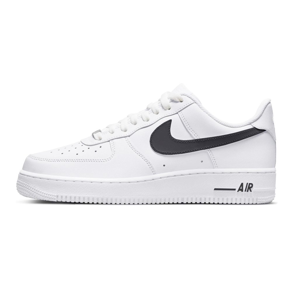 Nike Air Force 1 Black Coverage Slip Resistant And Abrasion Resistant Low Top Skateboard Shoes Men's White