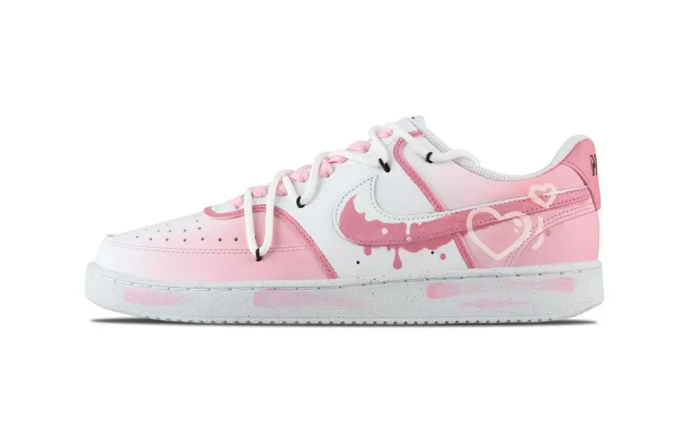 Nike Court Vision 1 Sweetheart Baby Abrasion Resistant Low top Skateboard Shoes Men's Pink