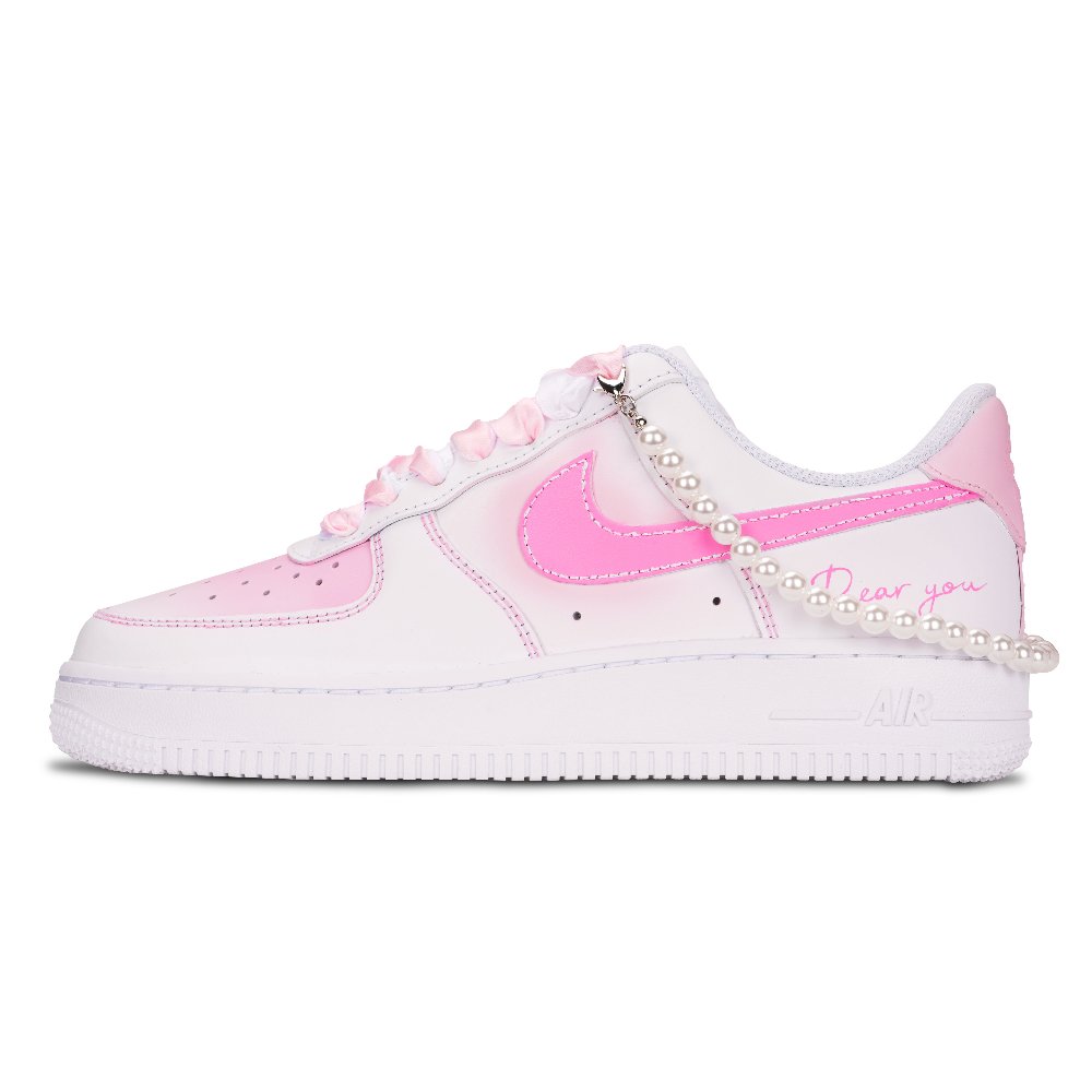 Nike Air Force 1 Pink Pearl Non slip Lightweight Low Top Skateboard Shoes Women's Pink