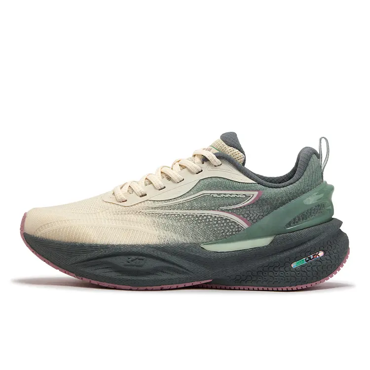 361° Speed Boost CQT2.0 Cushioning, Slip Resistant, And Breathable Low Top Casual Running Shoes Unisex Beige Green