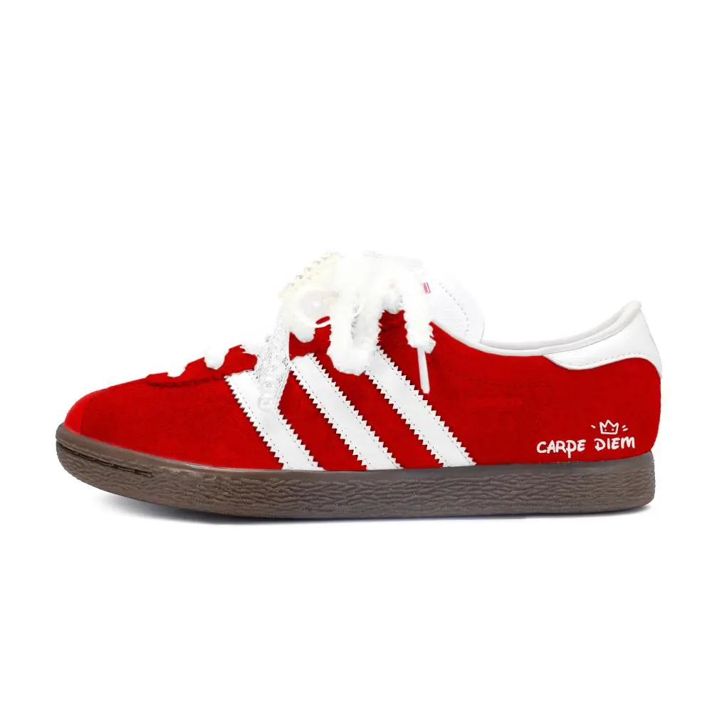 Adidas Originals Stadt Sicilian Rubies Abrasion Resistant Low top German Army Trainers Women's Red