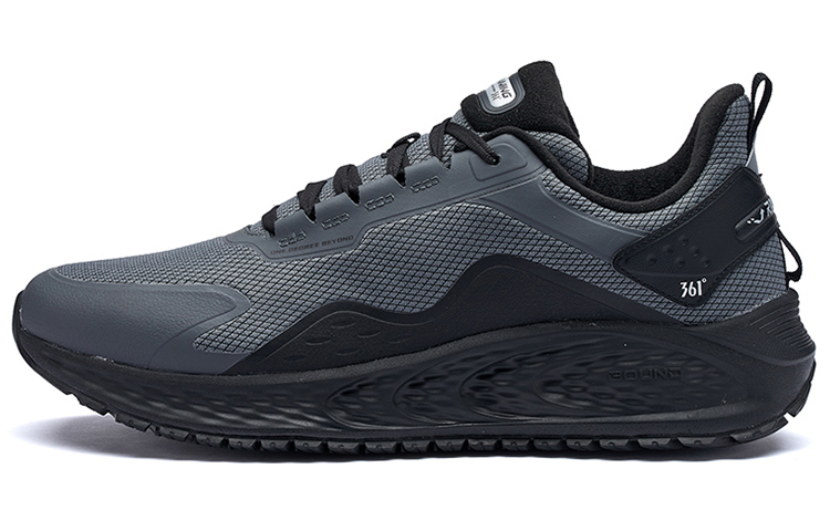 361° Anti-Slip And Wear-Resistant Breathable Low-Top Running Shoes Men's Smoke Gray Black