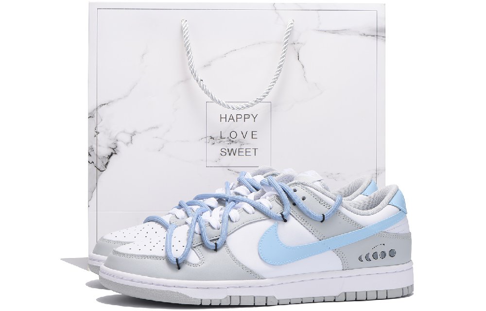 Nike Dunk Slip-Resistant Coverage Low-Top Skateboard Shoes Unisex Light Gray