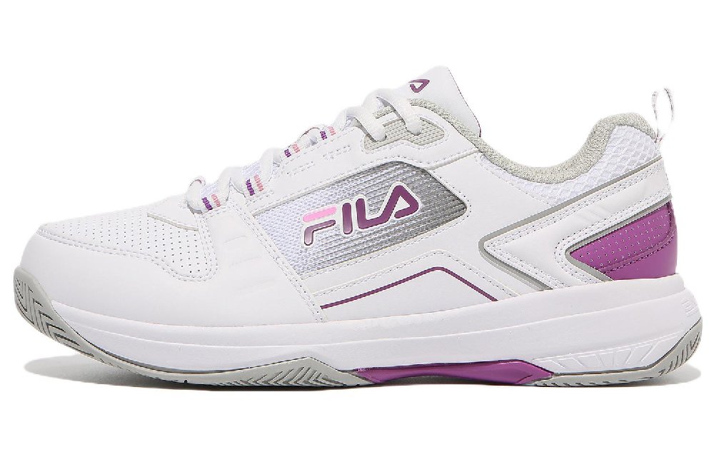 FILA Stroke 2 T3 Durable Breathable Low Top Tennis Shoes Unisex White Purple Korean Style