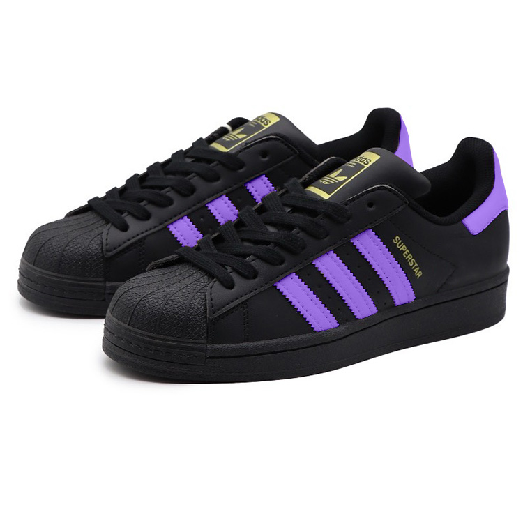 Adidas Originals SUPERSTAR Slip Resistant Low Top Skateboard Shoes Unisex Purple Black