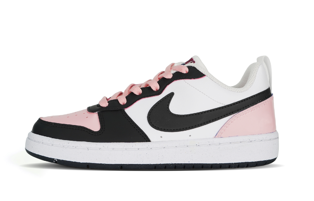 Nike Court Borough Low Top Skateboard Shoes GS Black Pink
