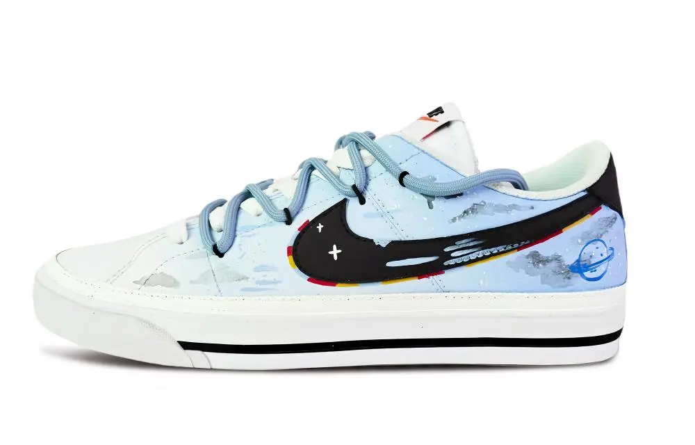 Nike Court Legacy Walking In Space Cushioning Low top Skateboard Shoes Unisex Sky Blue