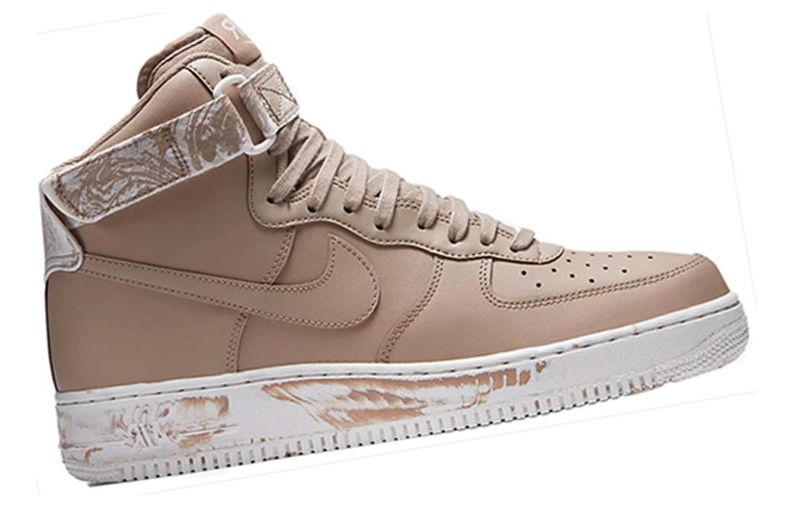 Nike Air Force 1 Non slip Lightweight High top Skateboard Shoes Men's Khaki