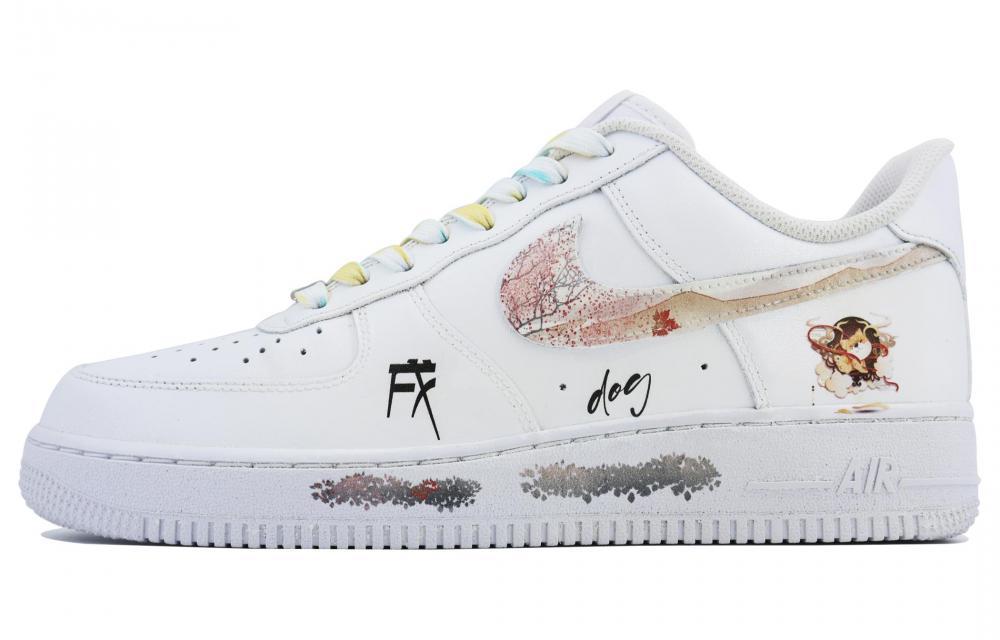 Nike Air Force 1 Low LE Dog SDS Slip-Resistant Cushioning Wear-Resistant Low-Top Skateboard Shoes GS White