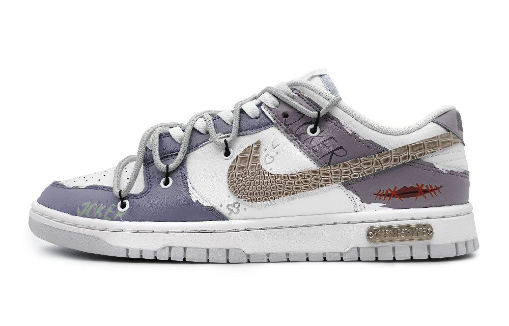 Nike Dunk Low Low-Top Skateboard Shoes GS Gray Purple