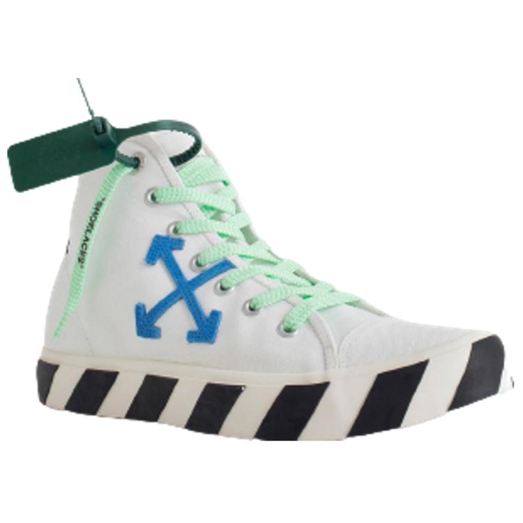 OFF WHITE Mid Top Vulcanized Canvas Sneaker 'White Blue Green Black'