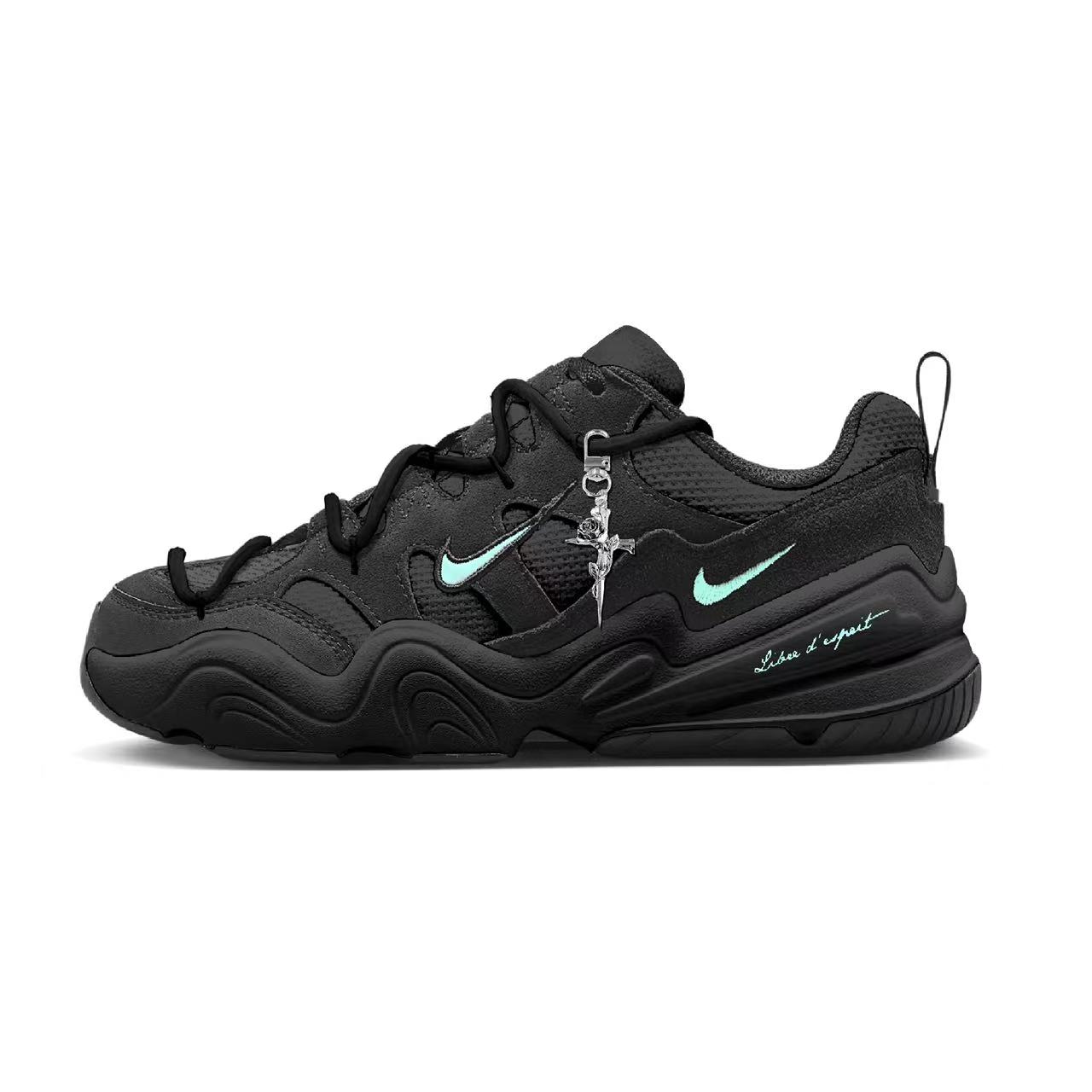 Nike Tech Hera Green Cushioning, Abrasion Resistant, Height Increasing Low top Casual Shoes Unisex Black