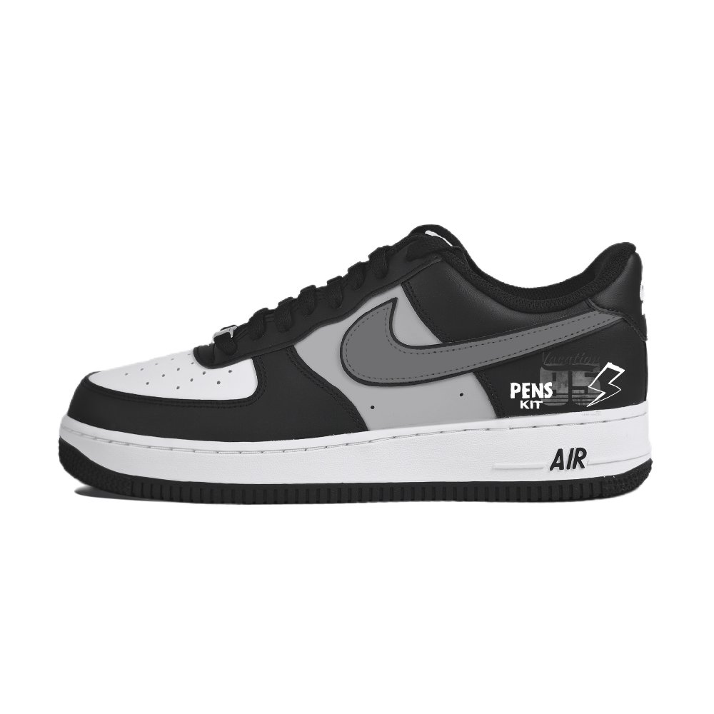Nike Air Force 1 Abrasion Resistant Low Top Skateboard Shoes Unisex Black