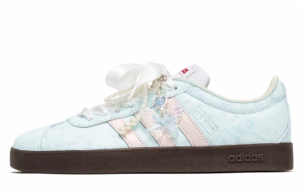 Adidas VL Court 2.0 Skateboard Shoes Women's Low top Pink Green