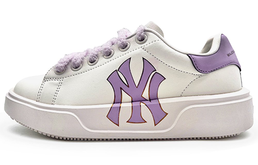 MLB Chunky Classic Durable Breathable Low-Top Skateboard Shoes Unisex White Purple