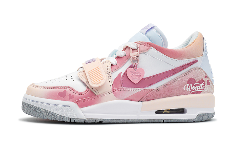 Jordan Legacy 312 Berry Cut, Pink Sweetheart Cushioning, Wear Resistant Low Top Vintage Basketball Shoes GS Pink White