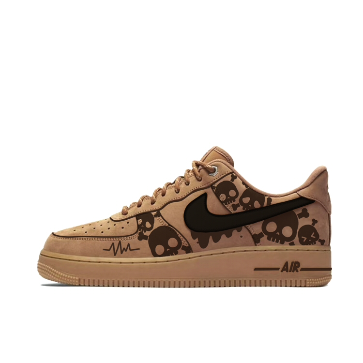 Nike Air Force 1 Anti-Slip And Wear-Resistant Lightweight Low-Top Skateboard Shoes Unisex Brown