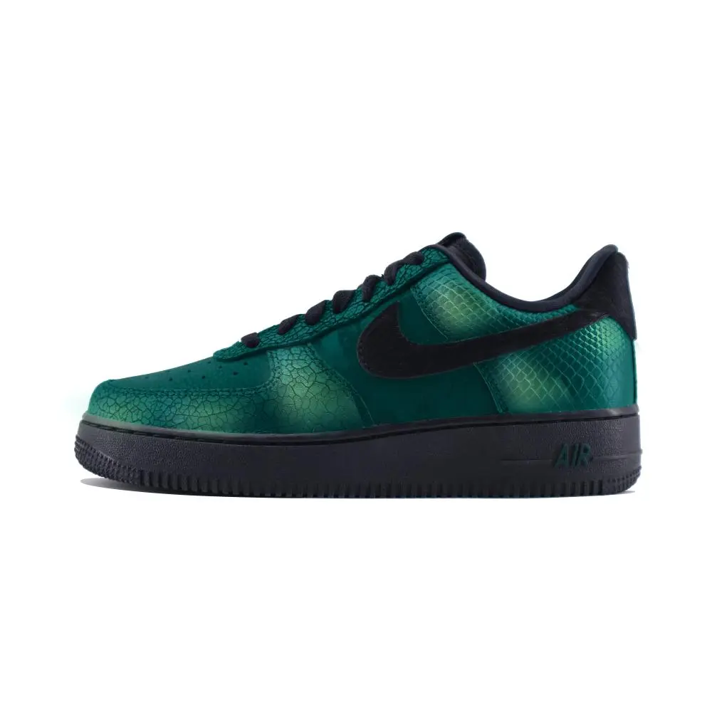 Nike Air Force 1 LOW'Black Animai' Abrasion Resistant Low top Skateboard Shoes Unisex Black Cyan