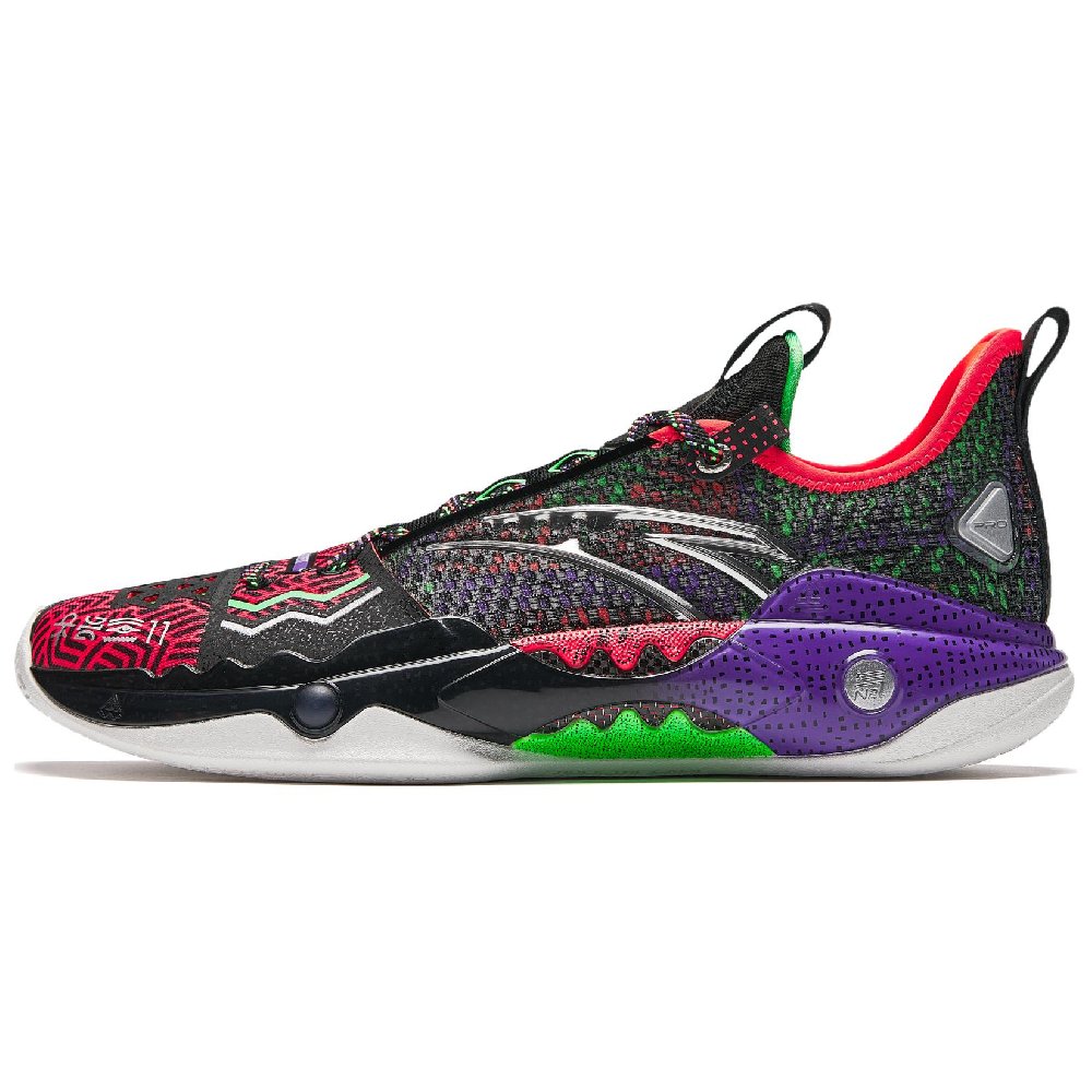 Anta Frenzy 5 Pro Cushioning Wear-Resistant Low-Top Basketball Shoes Men's Black Multicolor