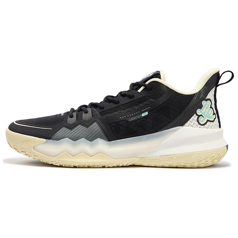 361° Burning War 4.0 Anti-Slip Wear-Resistant Low-Top Basketball Shoes Men's Black White