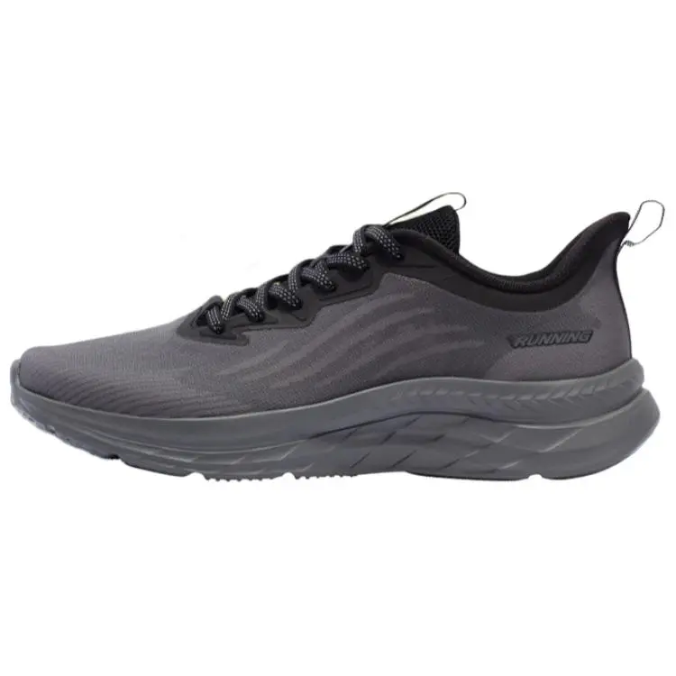 361° Qingsu Shock Absorbers Slip Resistant Breathable Low Top Running Shoes Men's Gray Black