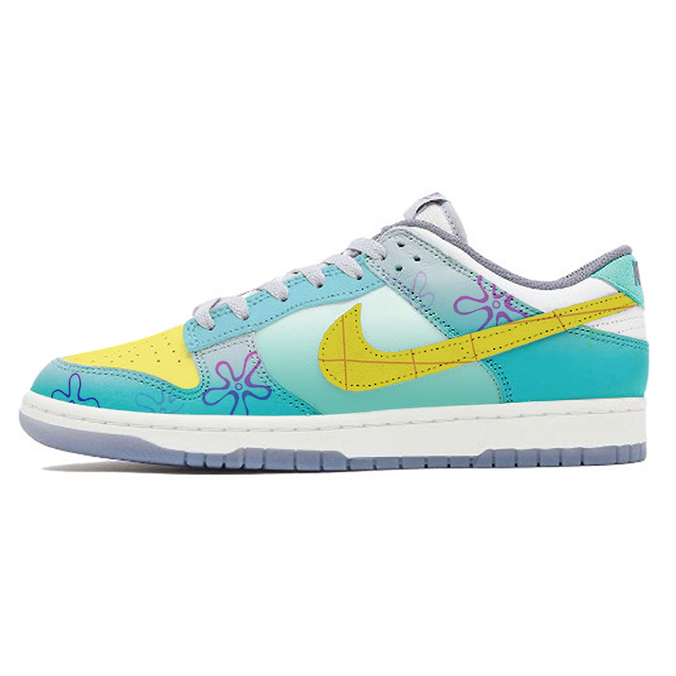 Nike Dunk Anti-Slip And Wear-Resistant Breathable Low-Top Skateboard Shoes Men's Blue Yellow