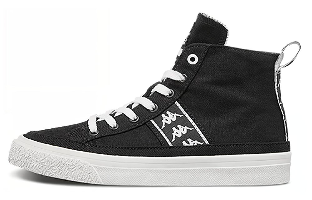 Kappa BANDA Anti Slip Wear Resistant High Top Skateboard Shoes Unisex Black