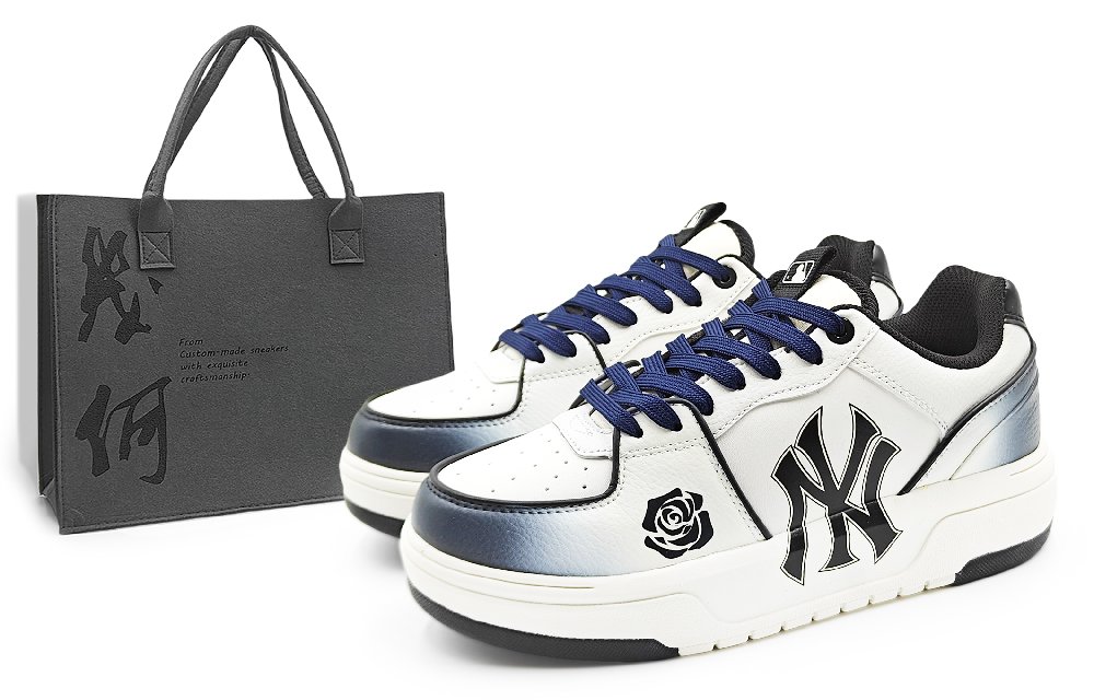 MLB Chunky Liner Abrasion Resistant Low Top Skateboard Shoes Unisex Navy Blue