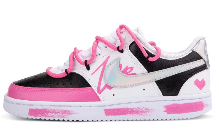 Nike Court Vision 1 Skateboard Shoes Women's Low-Top White Black Pink