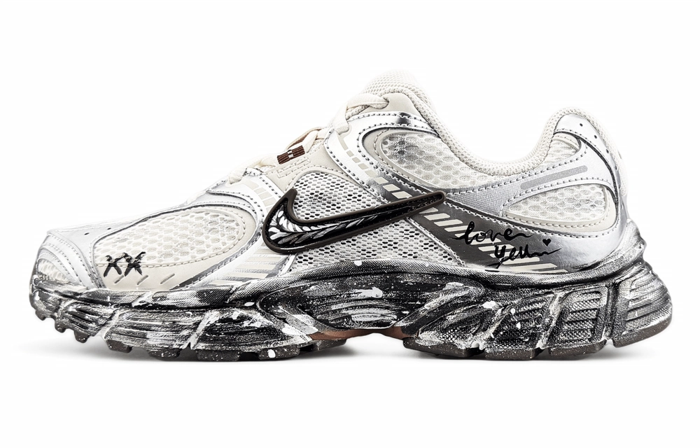Nike V5 RNR Abrasion Resistant Breathable Low top Running Shoes Unisex Space Silver