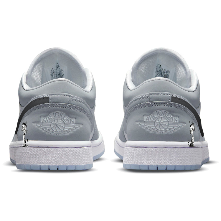 Jordan Air Jordan 1 Cushioned Slip-Resistant Low-Top Vintage Basketball Shoes Women's Gray White