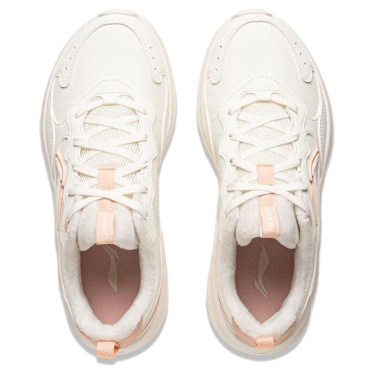 LiNing Light Breeze V2 Cushioning Lightweight Rebound Low Top Casual Running Shoes Women's Ivory Peach Pink купить в интернет-магазине Yoocart с быстрой доставкой по России.