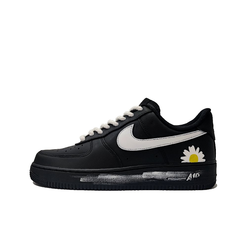 Nike Air Force 1 Sunflower Abrasion Resistant Low Top Skateboard Shoes Unisex Black