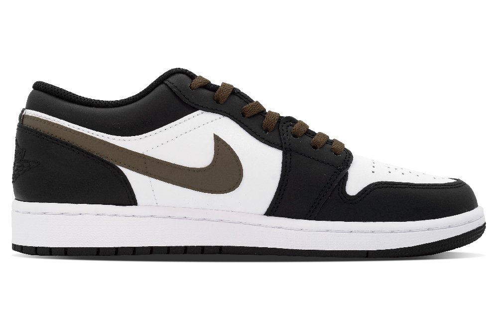 Jordan Air Jordan 1 DEER Mocha Phantom Wear-Resistant Slip-Resistant Low-Top Vintage Basketball Shoes Men's Black Brown