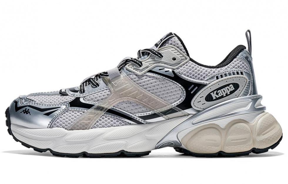 Kappa Back to Back Anti Slip Wear Resistant Low Top Chunky Sneakers Unisex Silver
