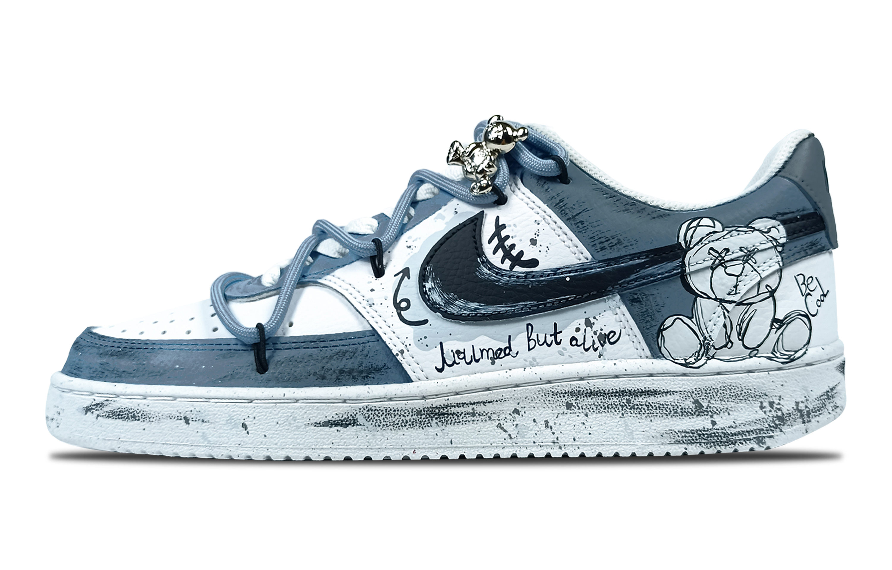 Nike Court Vision 1 Slip-Resistant Cushioning Low-Top Skateboard Shoes Unisex Blue White купить в интернет-магазине Yoocart с быстрой доставкой по России.