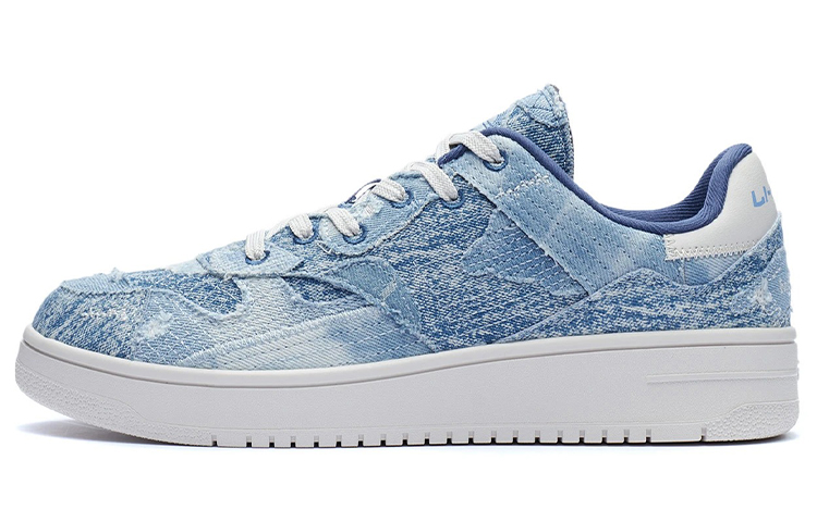 LiNing Slip Resistant Abrasion Resistant Low top Skateboard Shoes Men's Blue