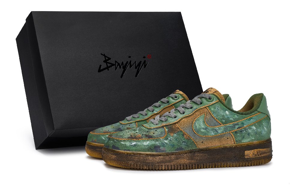Nike Air Force 1 Slip Resistant Low Top Skateboard Shoes Unisex Wheat Green