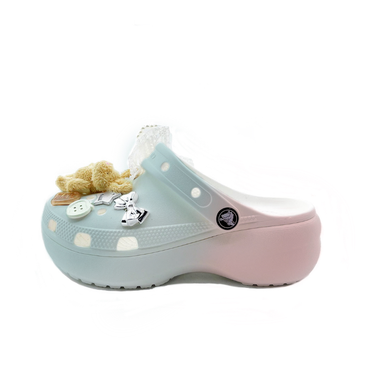 Crocs Classic Platform Clog Clogs Unisex Blue Pink