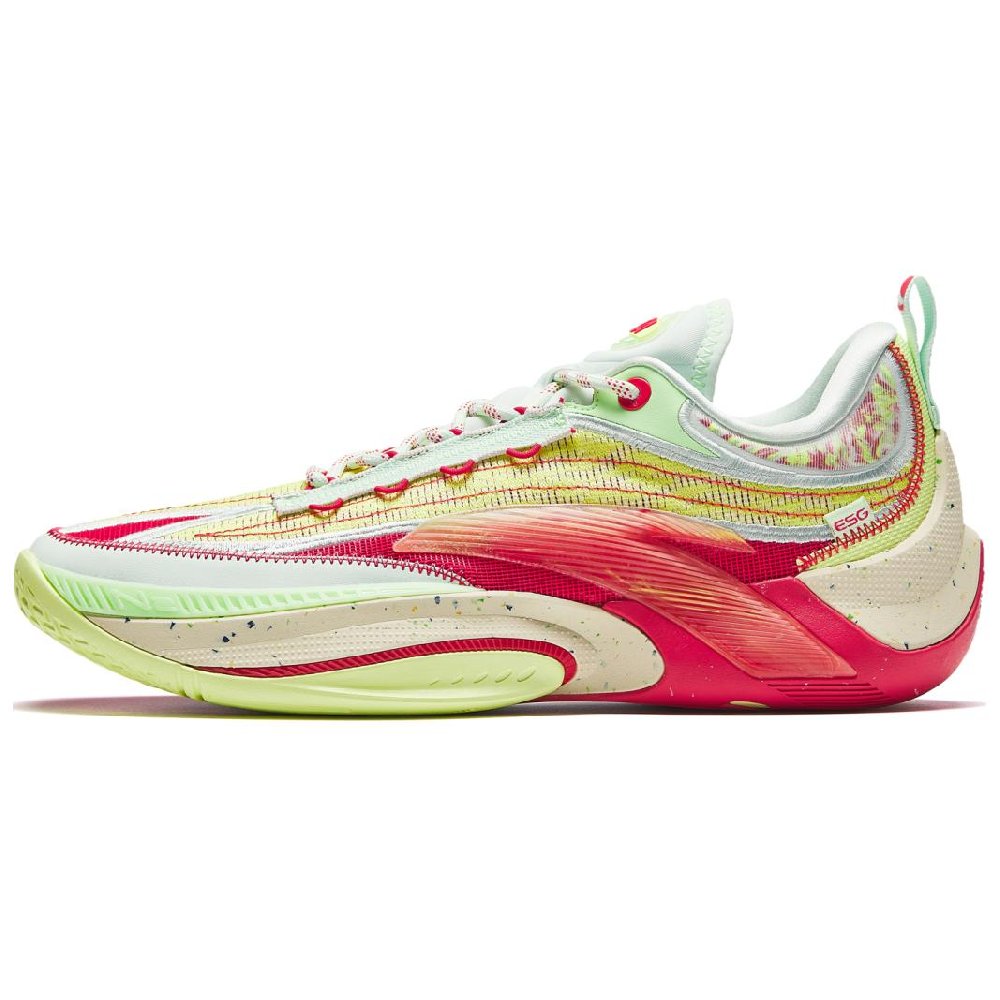 Anta Instant 1 ESG Cushioning Wear-Resistant Low-Top Basketball Shoes Men's Yellow Red Green