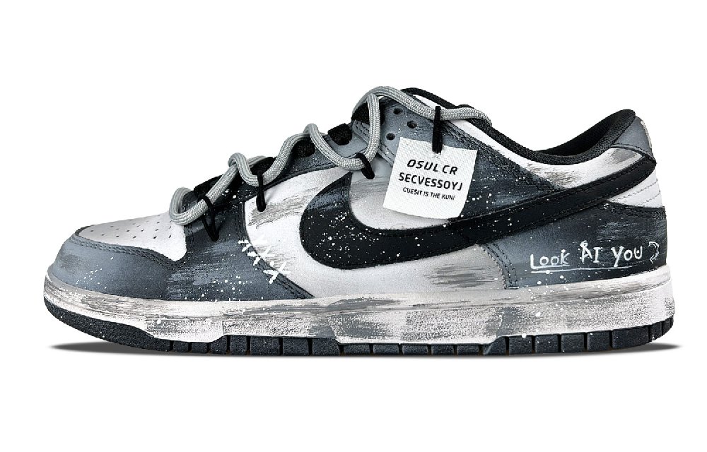 Nike Dunk Anti-Slip And Wear-Resistant Lightweight Low-Top Skateboard Shoes Unisex Blue Gray Black