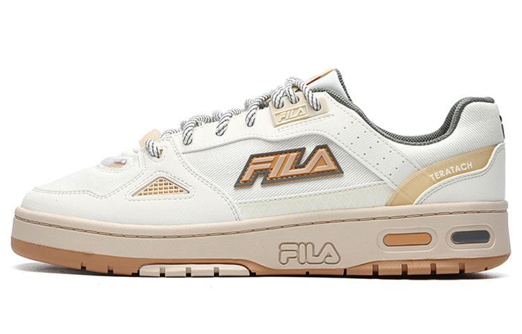 FILA FUSION Teratach Fusion Anti-Slip And Wear-Resistant Lightweight Low-Top Skateboard Shoes Men's Milk White Yellow